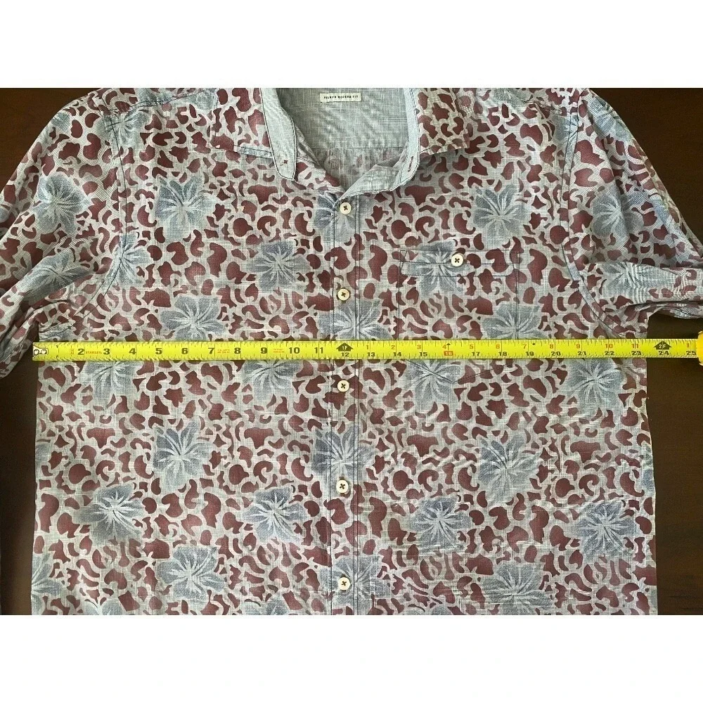 Tommy Bahama‎ Shirt Blue Island Modern Fit Men's XL Long Sleeve